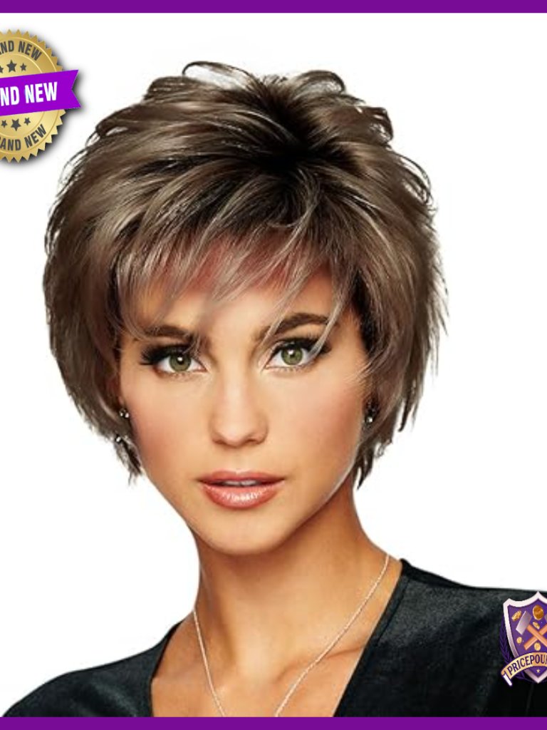 Short Layered Wig, Lightweight Kanekalon Fiber, Memory Cap, Heat Resistant